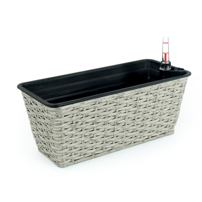 2 Smart Outdoor & Indoor Plant Containers - Hand Woven Self-Watering Function Weather , Simple Installation Rectangle Planters For Care Handmade, , Easy To Assemble And Keep Your Plants