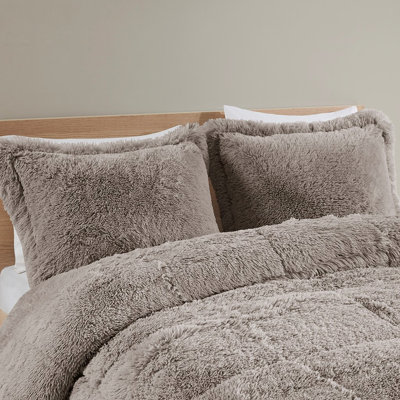 Twin/twin Xl Comforter - Grey Shaggy , Fill, Reverse For A Soothing Night's Sleep Fur Mini , Dreamy Night