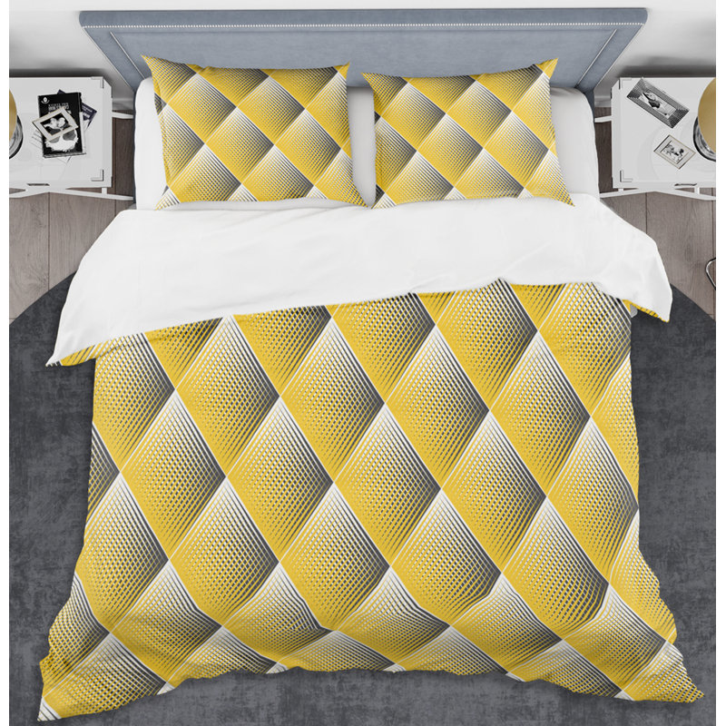 Ensemble de housse de couette Rhombus, Housse de couette très grand + 2 taies décoratives