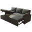 Sleeper Sectional Sofa with Pull-out Bed and Storage Chaise, Linen Blend Grey Upholstery – For Living Room-430243413