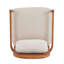 Chaise d'appoint Mid-Century avec accoudoirs en bois massif et dossier en rotin-810987913-810987914