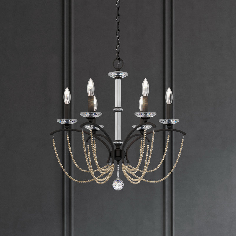 Priscilla 6 - Light Chandelier, Black /Bronze Pearl 
