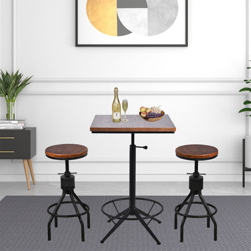 Jaisai 2 - Person Solid Wood Top Four Leg Dining Set