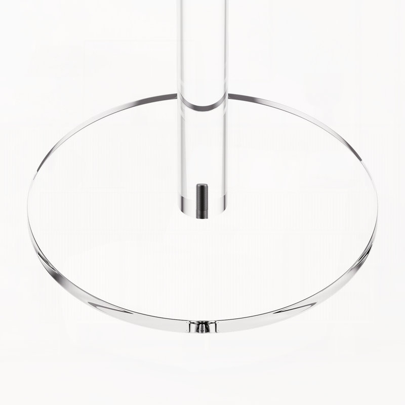 Table d'appoint en acrylique transparent, plateau rond avec pied, présentoir à gâteaux moderne, table d'appoint transparente pour café, boissons, nourriture, collations, montage facile, 25,4 x 25,4 x 54,1 cm (transparent)