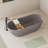 63" Luxury Engineered Solid Surface Bathtub With Overflow & Pop-Up Drain
