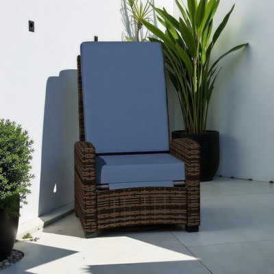 Chaise longue en rotin inclinable PE