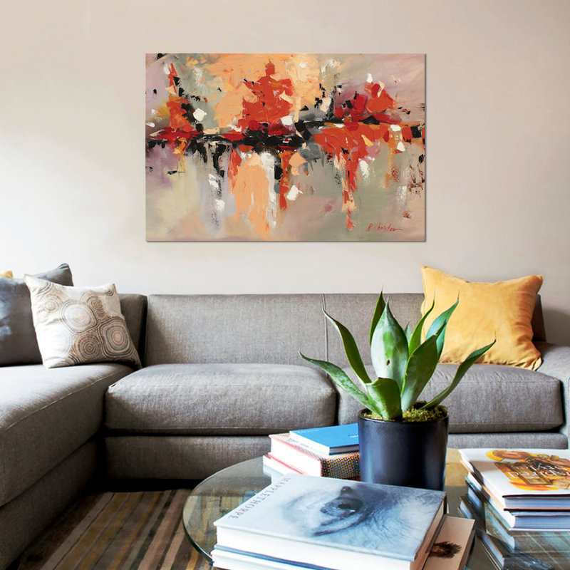 « joy », reproduction sur toile, H 18 po x l 26 po x P 1,5 po, Toile tendue, Pas de tapis