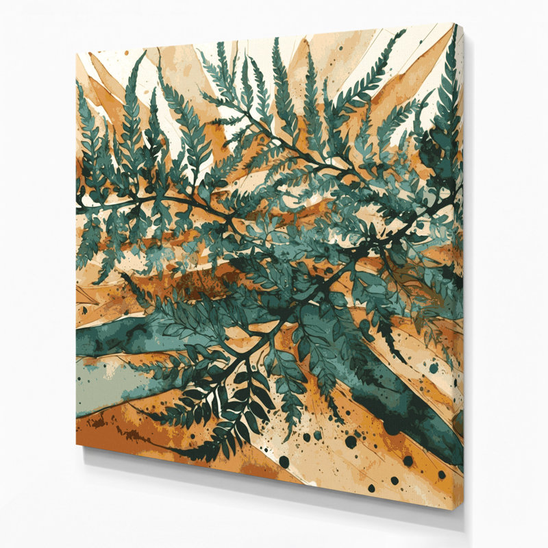«Southwestern Plants Desert Fern 159», art mural sur toile verte, H 16 po x l 16 po