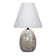 Capsule Travertine Table Lamp With Linen Shade