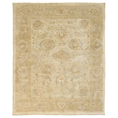 Wool Ikat Area Rug in Ivory