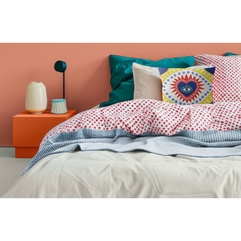 Coussin Hana, Carré 18 po, Navy Blue/Yellow/Red/Green