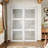 80 in. 3 Lite Forsted Glasses Primed  White Pantry & Closet Sliding Doors With Hardware Kit (No assembly required)-108572135-108572136