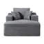 Méridienne convertible d'intérieur - surdimensionné en velours côtelé avec accoudoirs larges et coussins décoratifs, canapé-lit douillet et désossé, pour le salon, la chambre à coucher, aucun assemblage requis, gris foncé-118043170