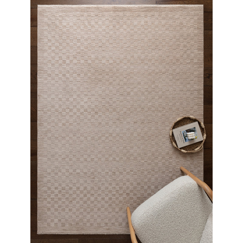Asiatic Laurent Chequered Beige Area Rug, Rectangle 200 x 300 cm