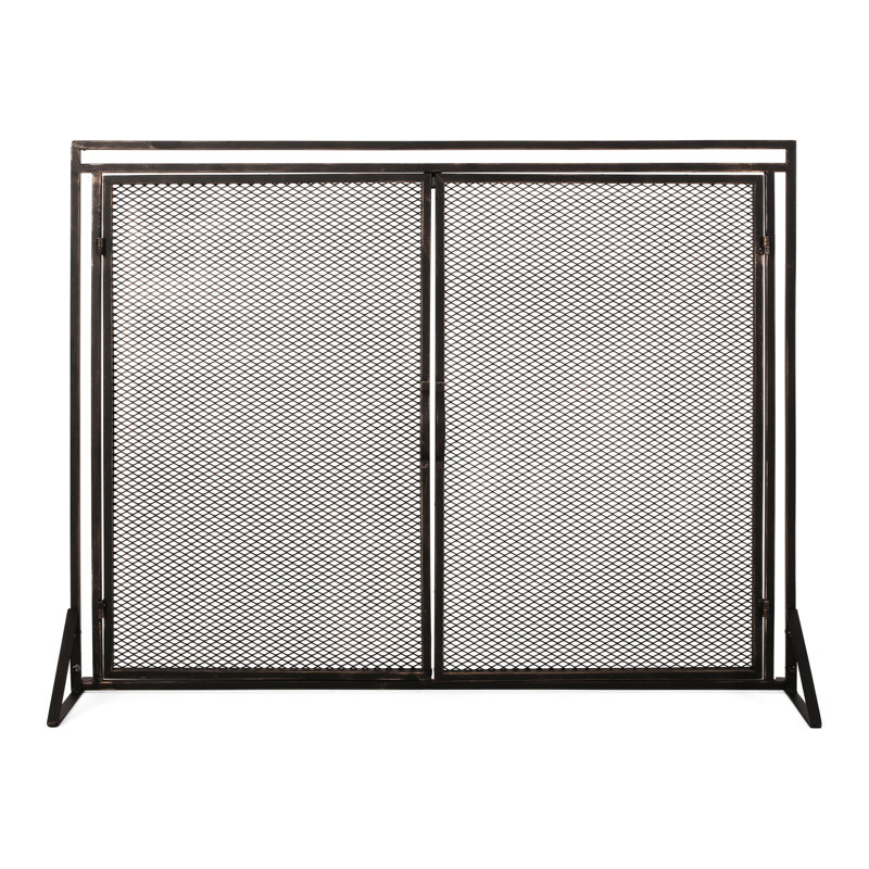 Pare-étincelles moderne en fer mat - l 40,28 po x H 31,32 po