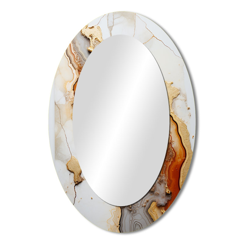 Miroir mural beige et orange Minimalisme, H 36 po x l 24 po