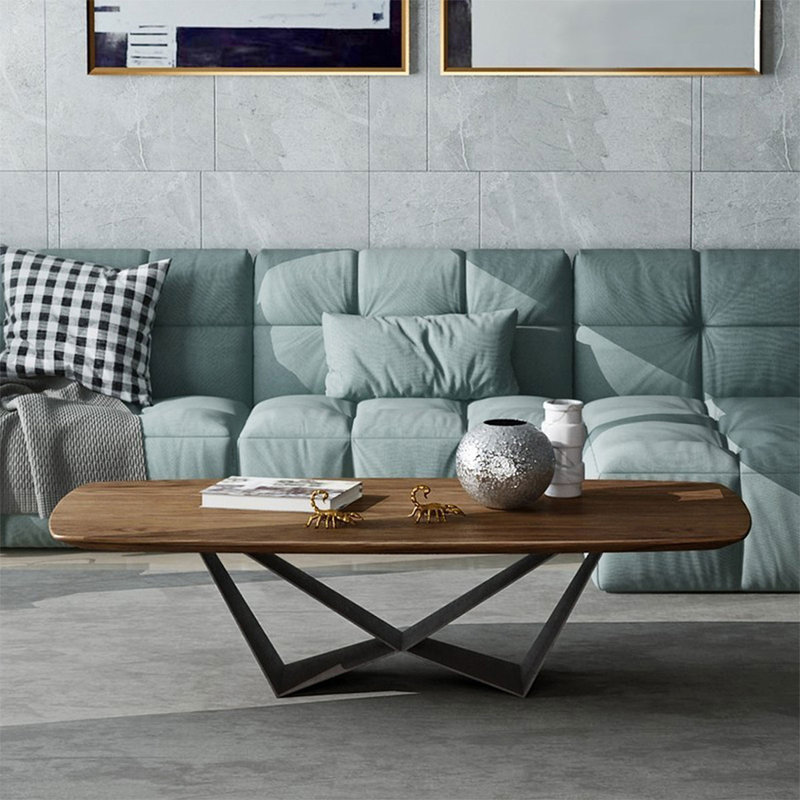 Brown Solid Wood Rectangular Coffee Table, 17.72" H x 47.24" L x 23.62" W