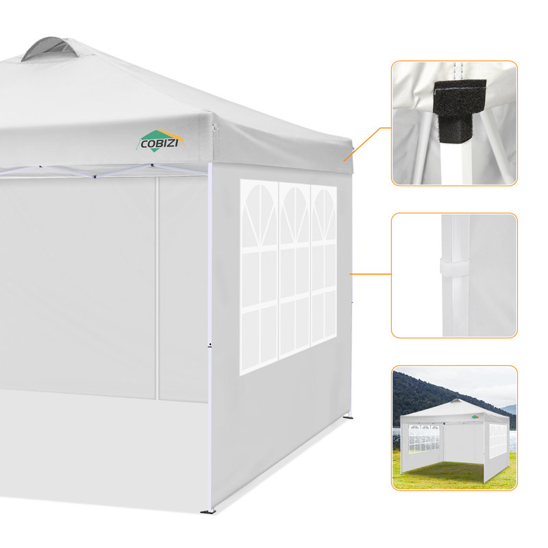10 pi. L 10 pi. D Tente escamotable en acier imperméable Ez, Blanc