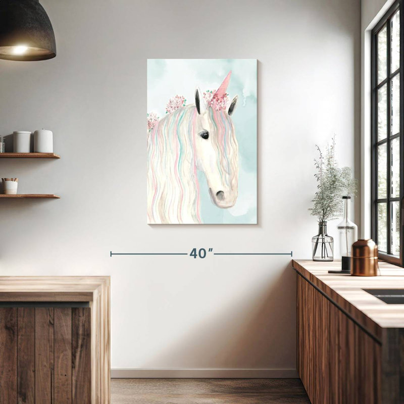 Ashelle, licorne, fleurs, H 36 po x l 24 po