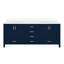 Bleu marine 80 po Meuble-lavabo double avec surface en quartz blanc - bois massif, fermeture en douceur, 6 tiroirs, 2 armoires et charnières à fermeture en haut-2068496896