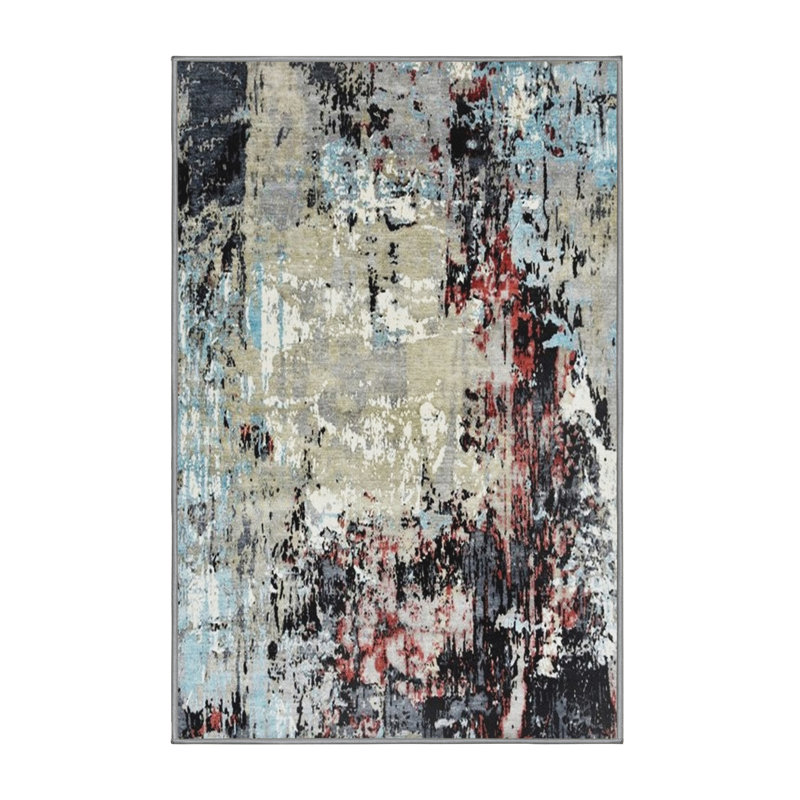 Tapis noir / rouge / beige Borehamwood, Rectangle 4 pi x 6 pi