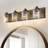 31.5 W 4-Light Farmhouse Faux Wood Grain Vanity Light with Seeded Glass for Bathroom & Mirror-887759153-875365685