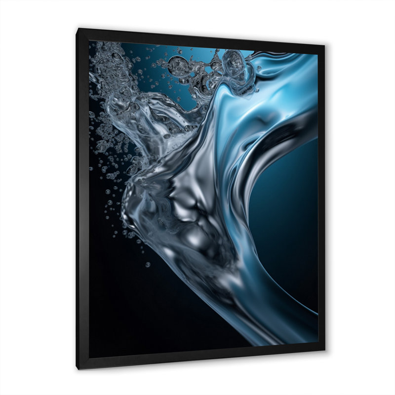 Black Waveform Dreams - Imprimé, Cadre photo noir simple, H 40 po x l 30 po x P 1,5 po