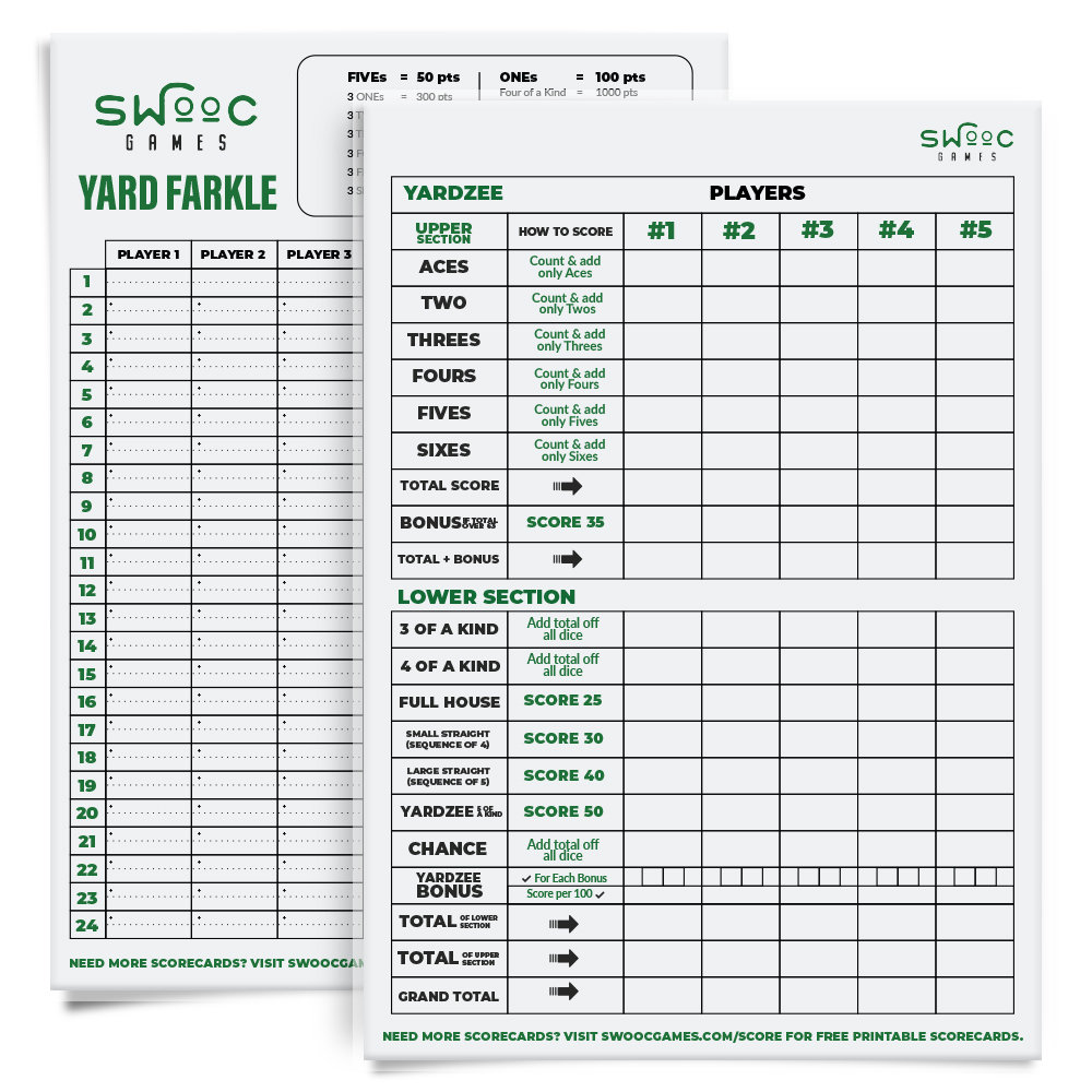 Swooc Games - 5 Tarjetas De Puntuación De Borrado En Seco Ya | Meses Sin Intereses