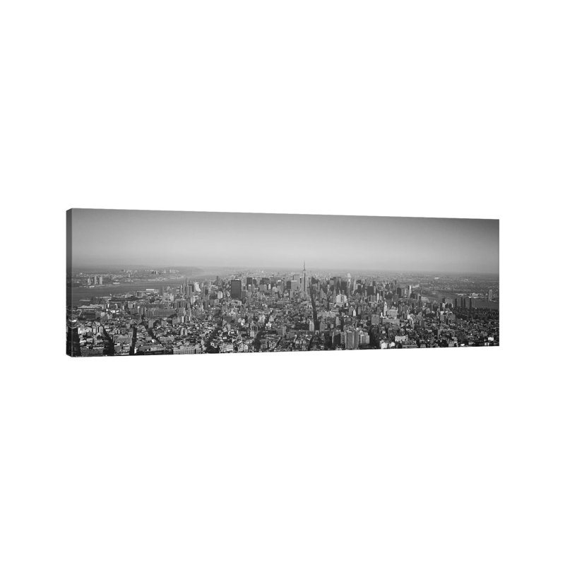 New York Skyline Cityscape by Unknown Artist - Wrapped Canvas Panoramic Print, 30.48 cm H x 91.44 cm W x 1.91 cm D