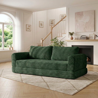 Canapé-lit futon de 76 pouces rétro convertible avec siège à nuage profond et housses lavables