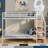 A Full-Sized Over Full-Sized Metal Bunk Bed, Equipped With A Lateral Storage Ladder And A Wardrobe-1154517008-1174173067
