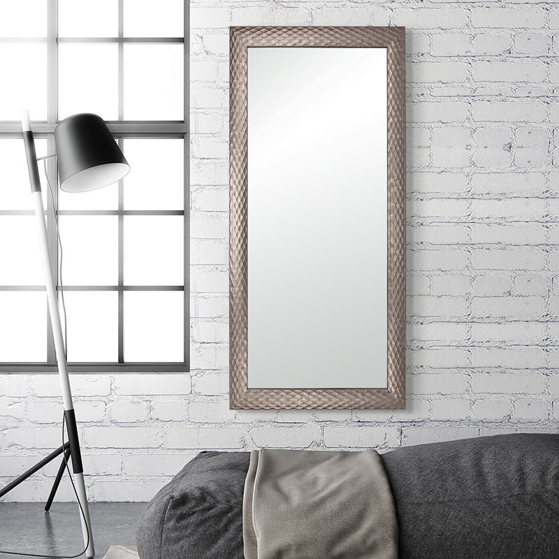 Ingwald Metal Flat Wall Mirror, Bronze, 145cm H x 74cm W