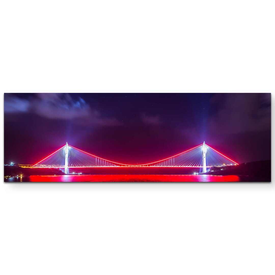 Leinwandbild Yavuz Sultan Selim Brücke bei Nacht