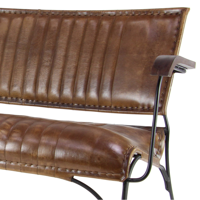 Causeuse à accoudoirs carrés en cuir 50 po Wrentham