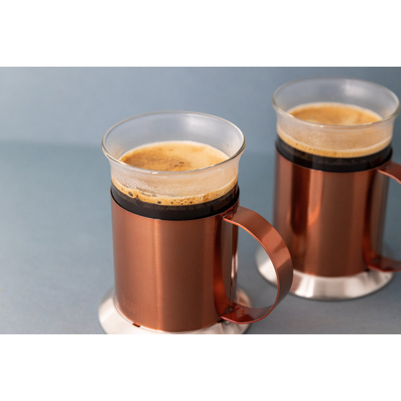 La Cafetière Set of 2 Copper-Effect Stainless Steel Coffee Cups