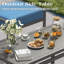 Ensemble de conversation de patio en aluminium 7 pièces, mobilier d'extérieur en métal avec canapé 3 places, chaises pivotantes à bascule, repose-pieds et table basse, coussins épaissis de 5 po pour la cour arrière, près de la piscine-382681100-382681101