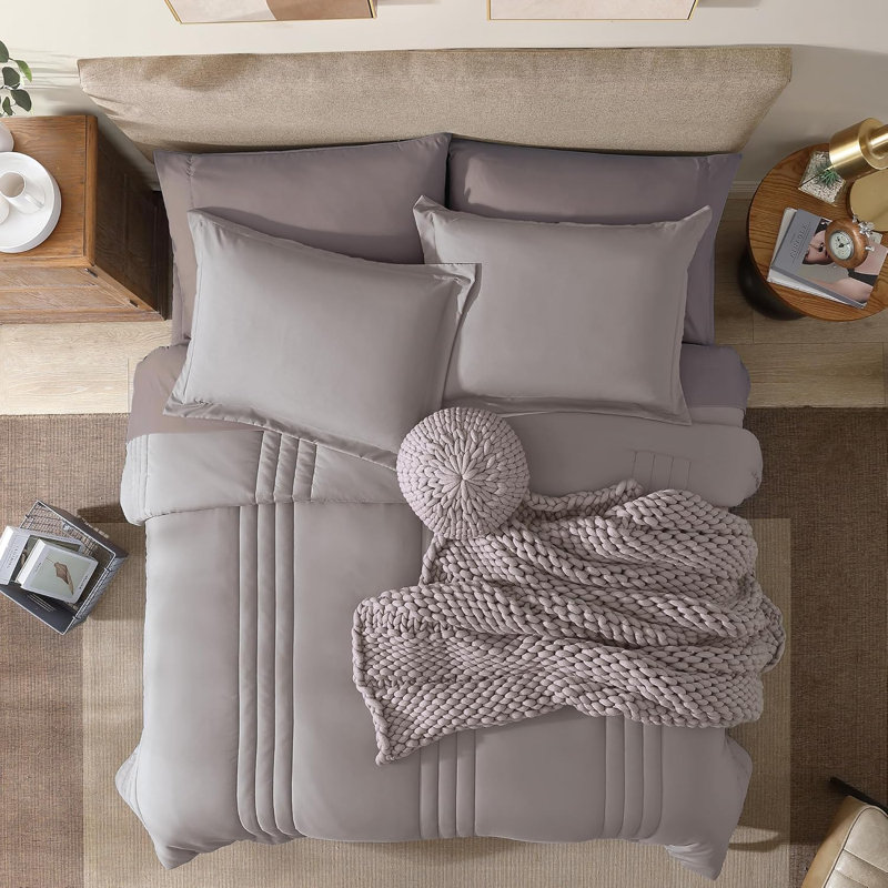 Ensemble d'édredon grand lit - 7 pièces, Mauve