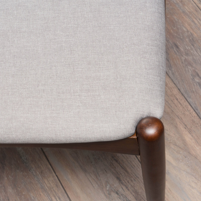 Ensemble de 2 chaises de salle à manger de style Mid-Century moderne - Cadre ergonomique en bois d'hévéa avec coussins moelleux