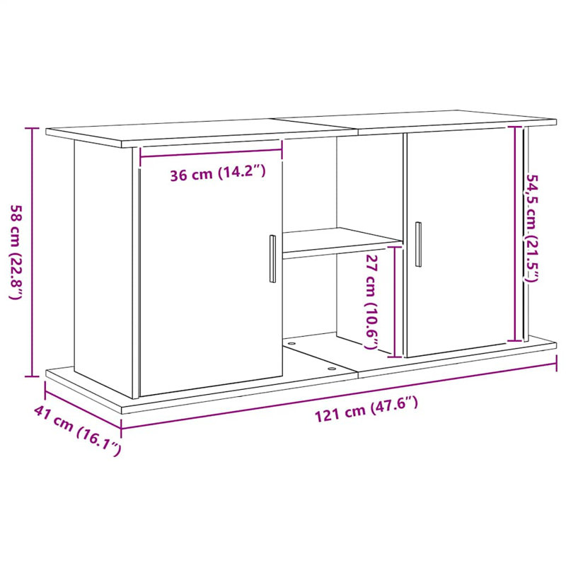 Primetto Aquarium Stand, Black Oak
