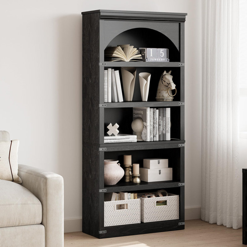 174.5cm H x 80cm W Standard Bookcase, Black