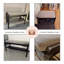 Banc gris 100% polyester rembourré en bois massif noir-983674496
