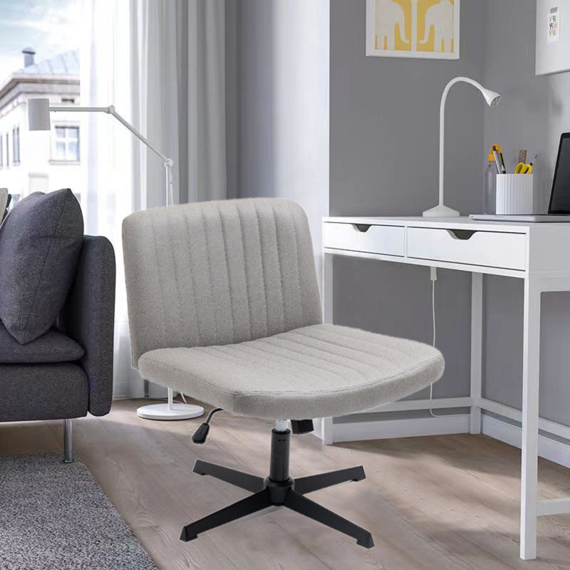 Chaise de travail en similicuir Kliem, gris