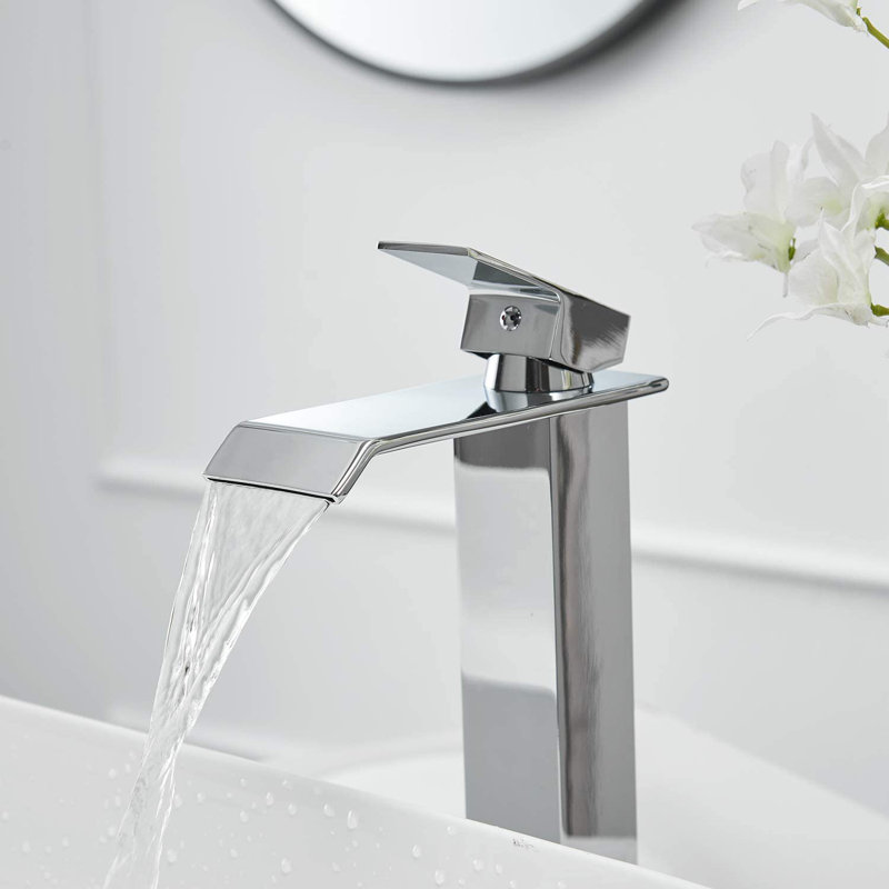 WIZ Waterfall Single Hole Single-Handle Bathroom Faucet, 46 cm H x 30 cm W