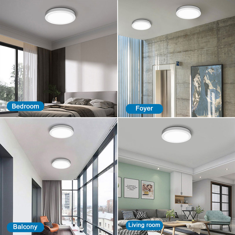 Semi Flush Mount, 3.8cm H x 22cm W x 22cm D, Silver, 24 W