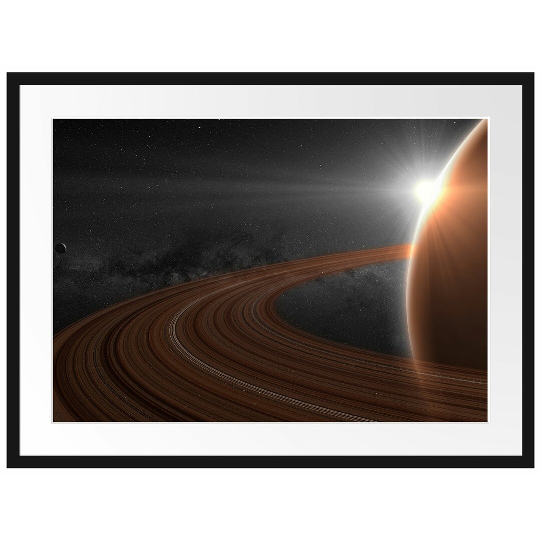 Saturn im Weltraum Gerahmtes Poster