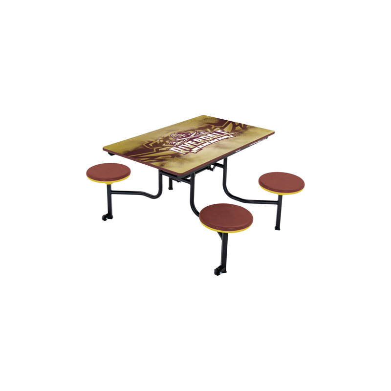Table à tabouret mobile - rectangulaire - 4 tabourets