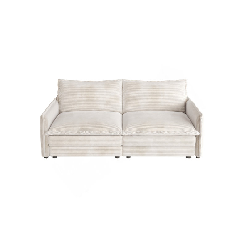 Canapé en tissu d'ameublement Corduroy, Beige