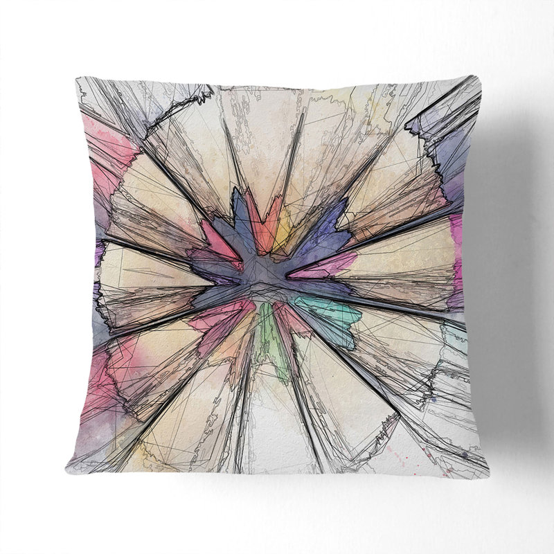 Coloured Pencils In Abstract Square Throw Cushion, 55 x 55 cm