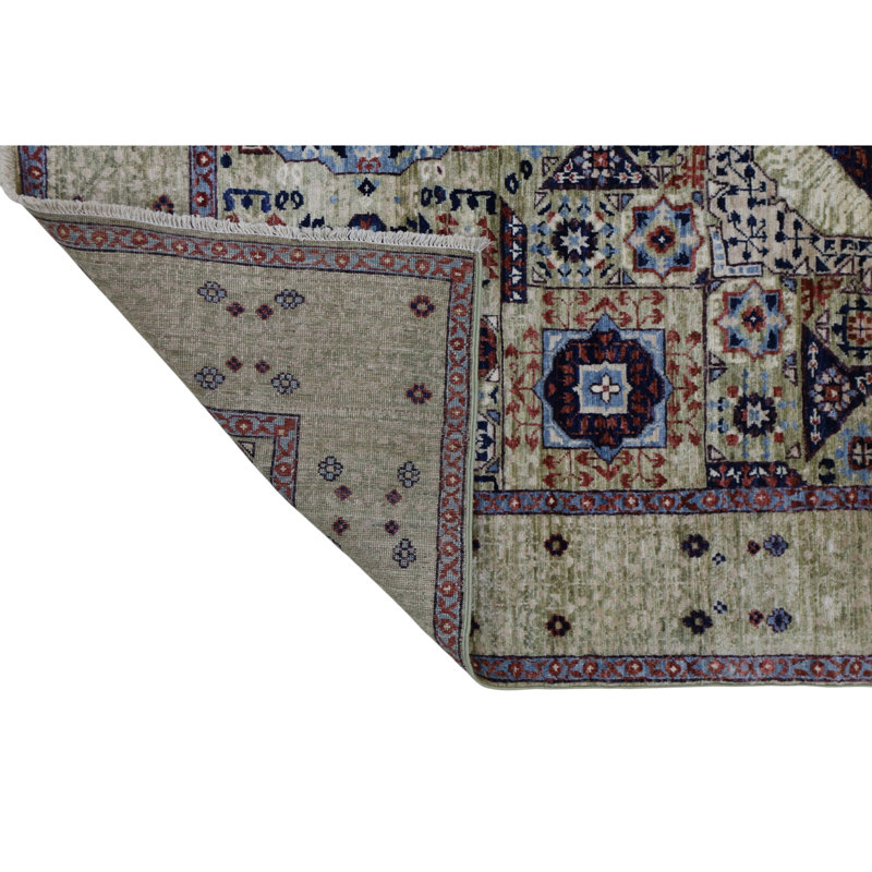 Hand Knotted Wool Area Rug in Beige