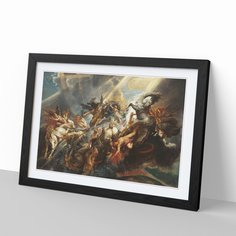The Fall of Phaeton by Peter Paul Rubens - Picture Frame Painting, 36cm H x 48cm W x 2cm D, Black
